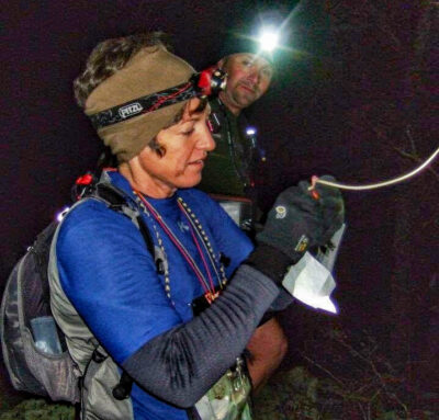 Hitting a checkpoint during an Adventure Race.