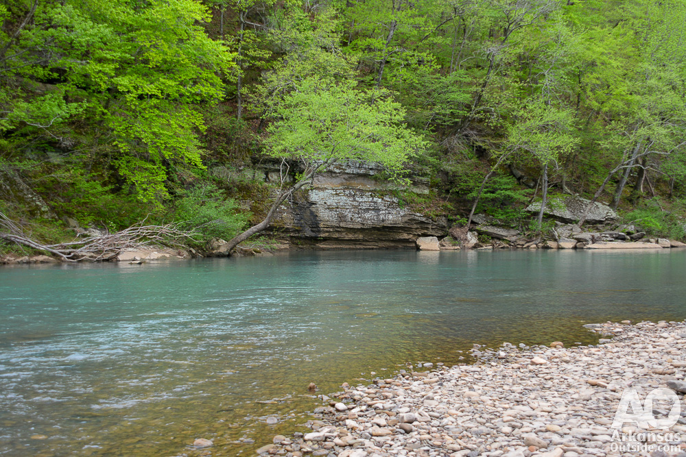 The Mulberry River near Byrd's Adventure Center.