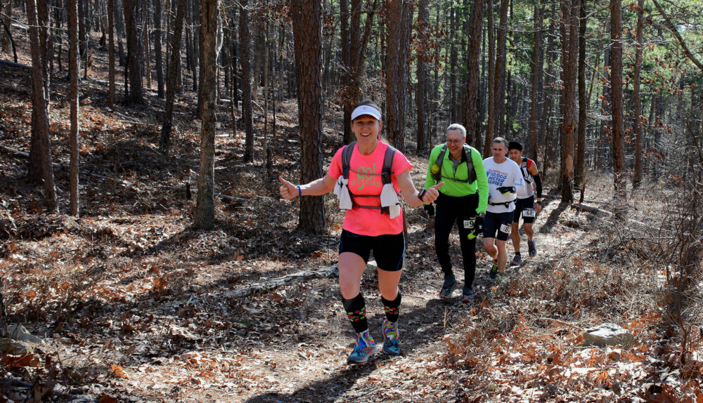 Stacey Shaver trail running.