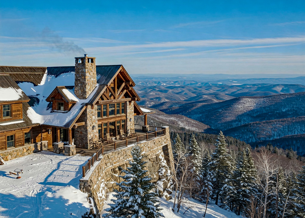 Artist rendition of snow lodge at White Rock Mountain.