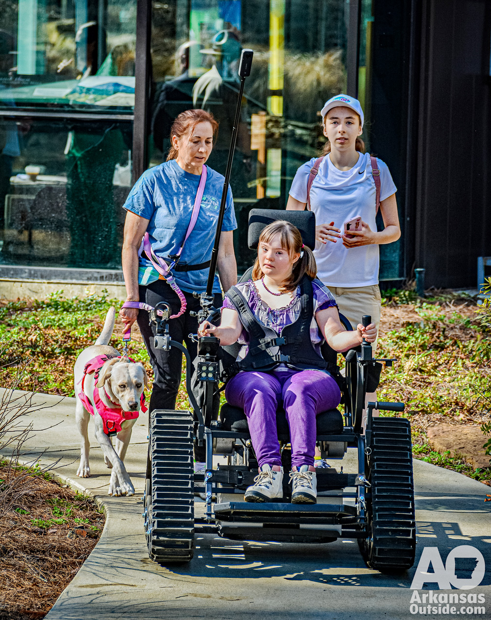 Robin Tolliver, along with her sister, Peyton and mother, Presley, head out for a hike.