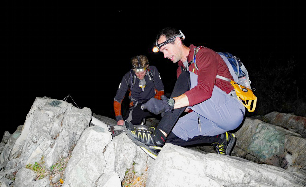 Getting a checkpoint at the top of Pinnacle Mountain during the 2011 Raid the Rock.