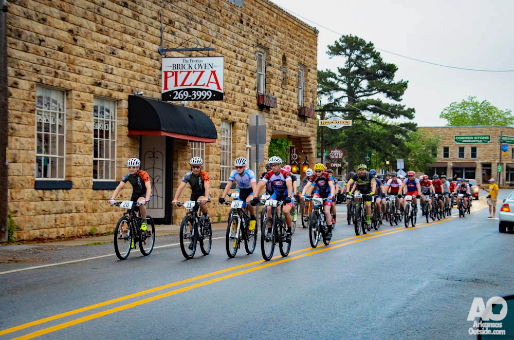 Riders starting the Mountain View Epic in downtown Mountain View, AR.