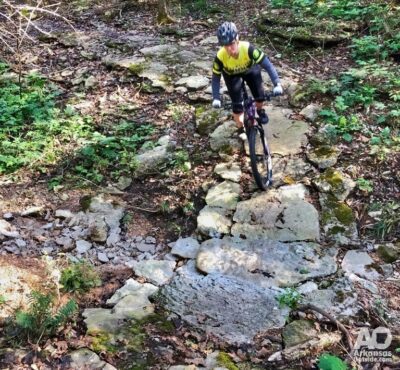 Riding the Tunnel Vision Trail in Bella Vista.