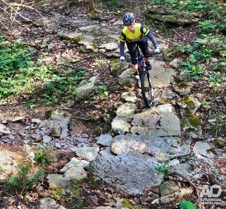 Riding the Tunnel Vision Trail in Bella Vista.