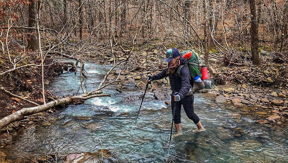 Creek crossing on the Ozark Highlands Trail. best short hikes Northwest Arkansas