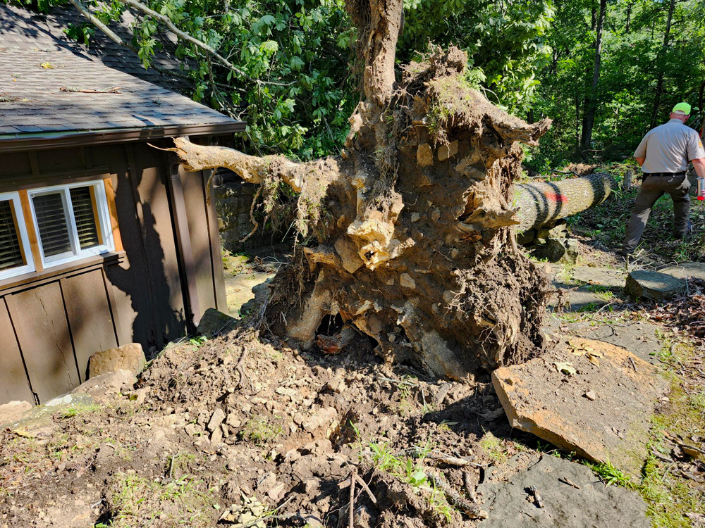 Damage near the Ridgerunner Cafe.