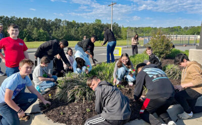 Students at L.M. Goza planted a pollinator garden as part of their curriculum last year to get outdoors and complete their certification in the AGFC’s School of Conservation Leadership program. Photo courtesy Michael Ankton.