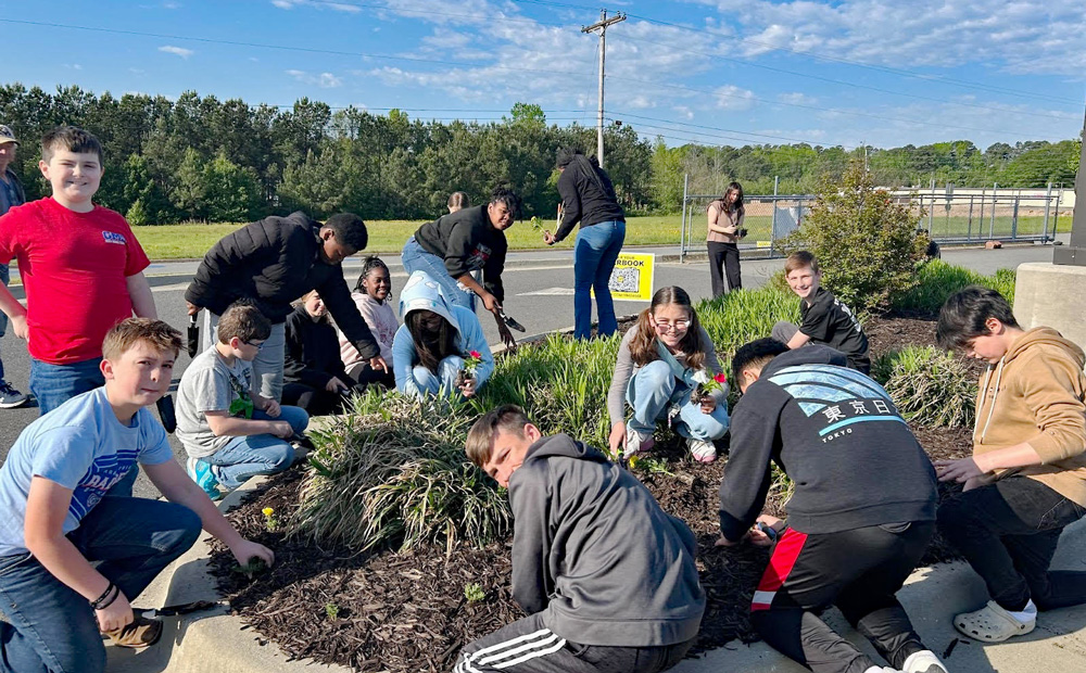 Students at L.M. Goza planted a pollinator garden as part of their curriculum last year to get outdoors and complete their certification in the AGFC’s School of Conservation Leadership program. Photo courtesy Michael Ankton.