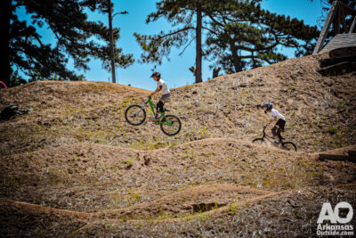 Mountain Biker in the are at a local bike park in Arkansas outdoor economy