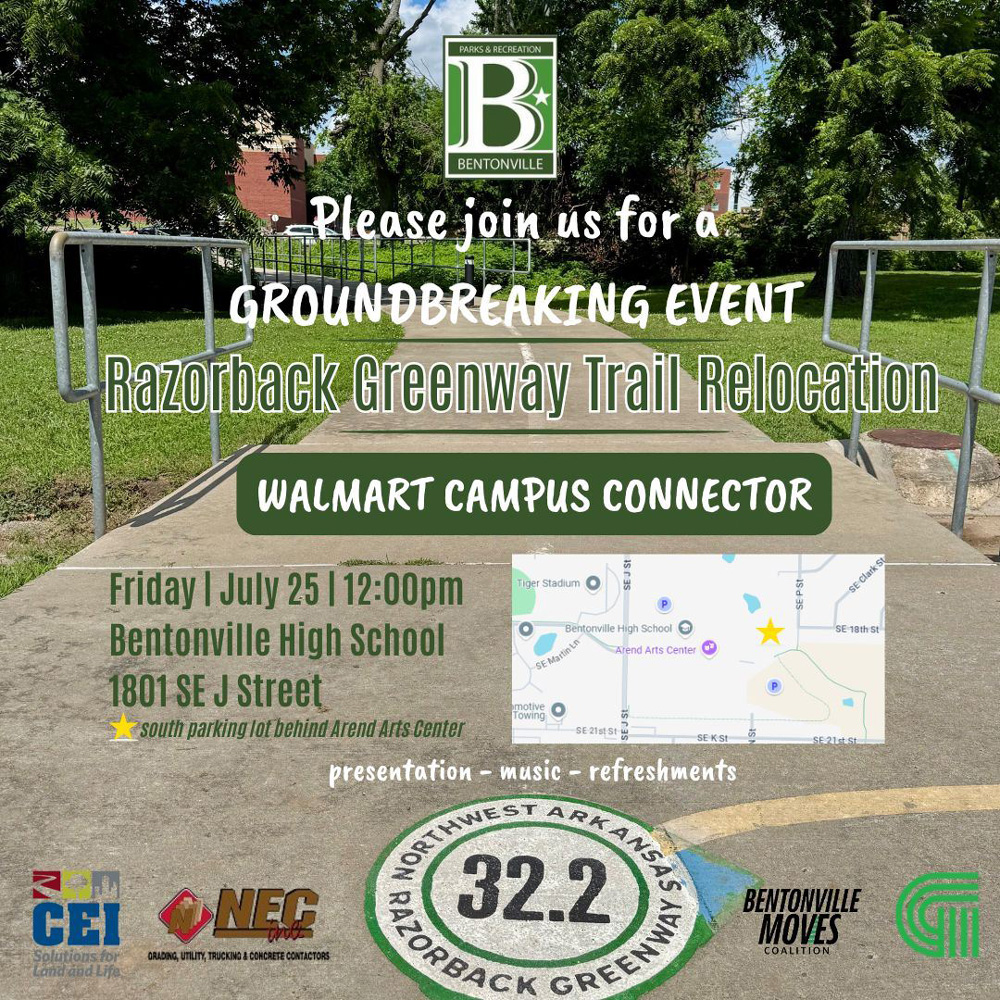 Bentonville Breaks Ground on Razorback Greenway Realignment Near High School