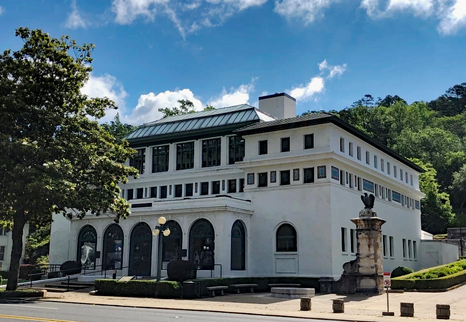 Large historic building on a street
