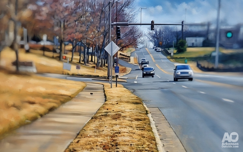 "The Arkansas River Trail" between Dillard's Headquarters and Highway 10 (Cantrell Road).