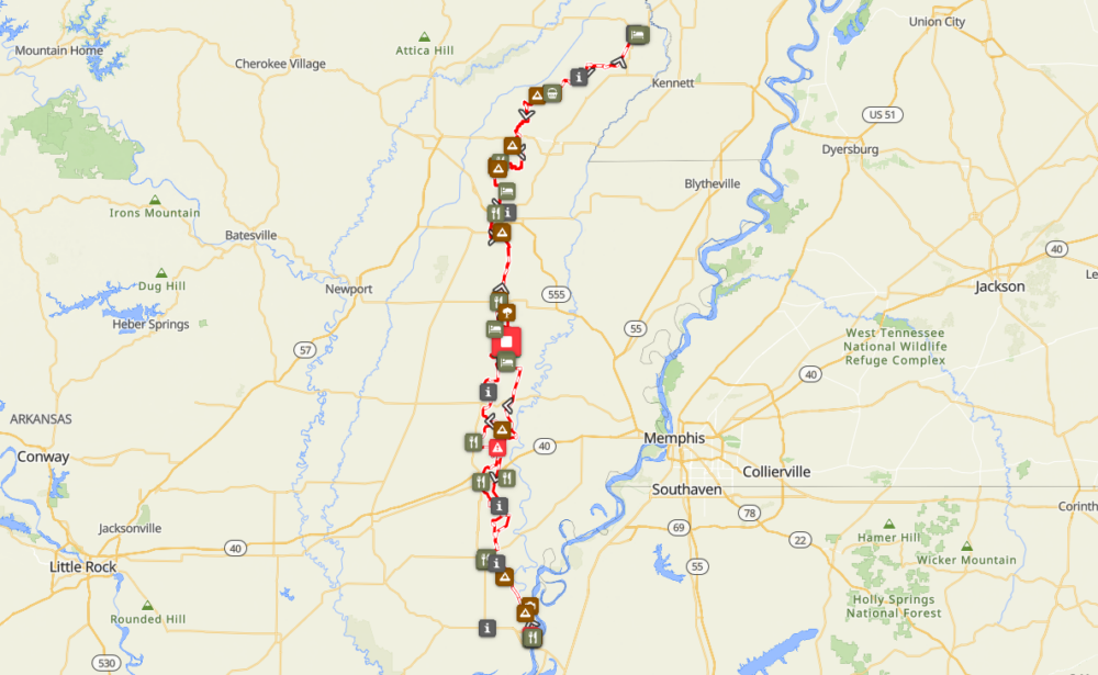 Ride with GPS route map.