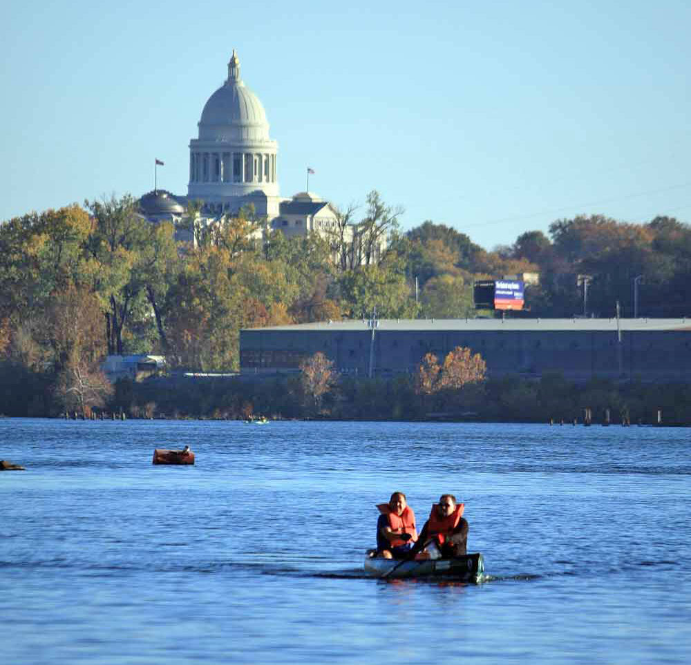 Adventure racing near the state capitol. 