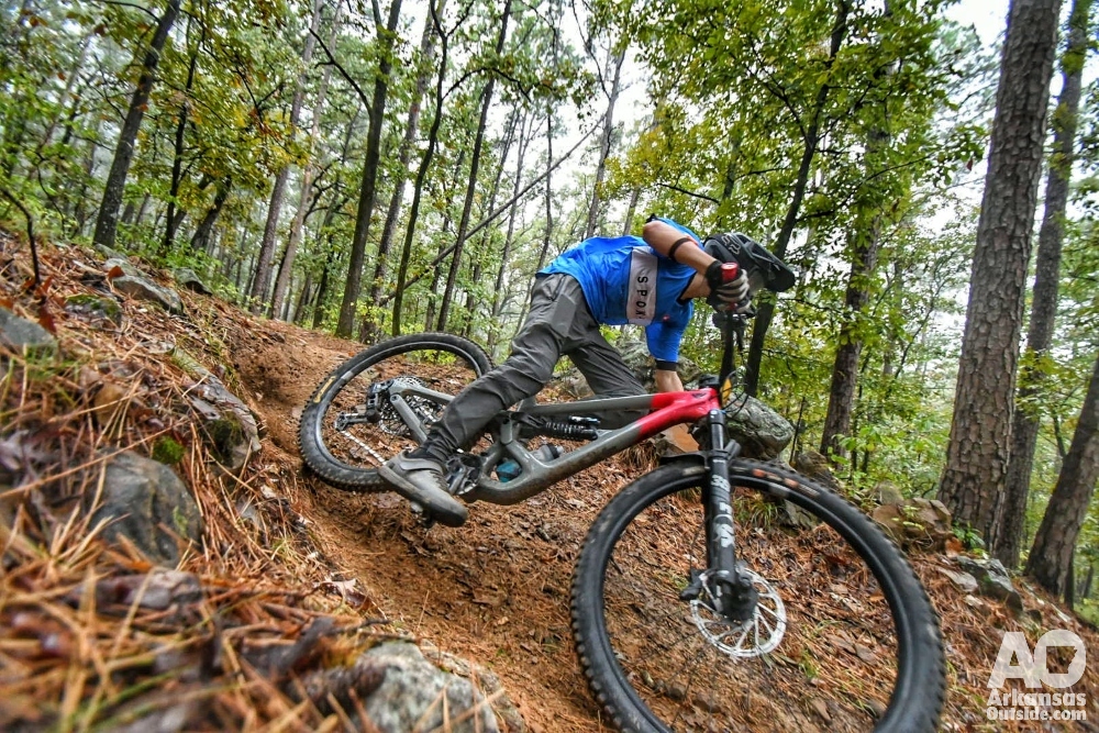 A Spokes Team rider negotiates the tight turns of Bobcat Way.