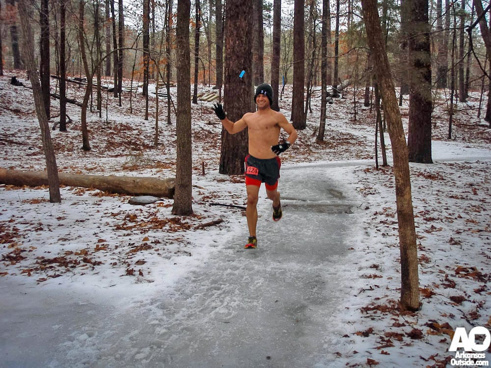 An icy run through the Ozark Mountains.