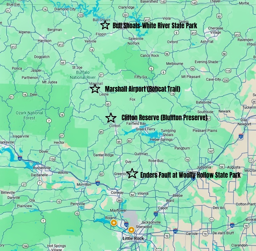 Mountain bike trails in North Central Arkansas