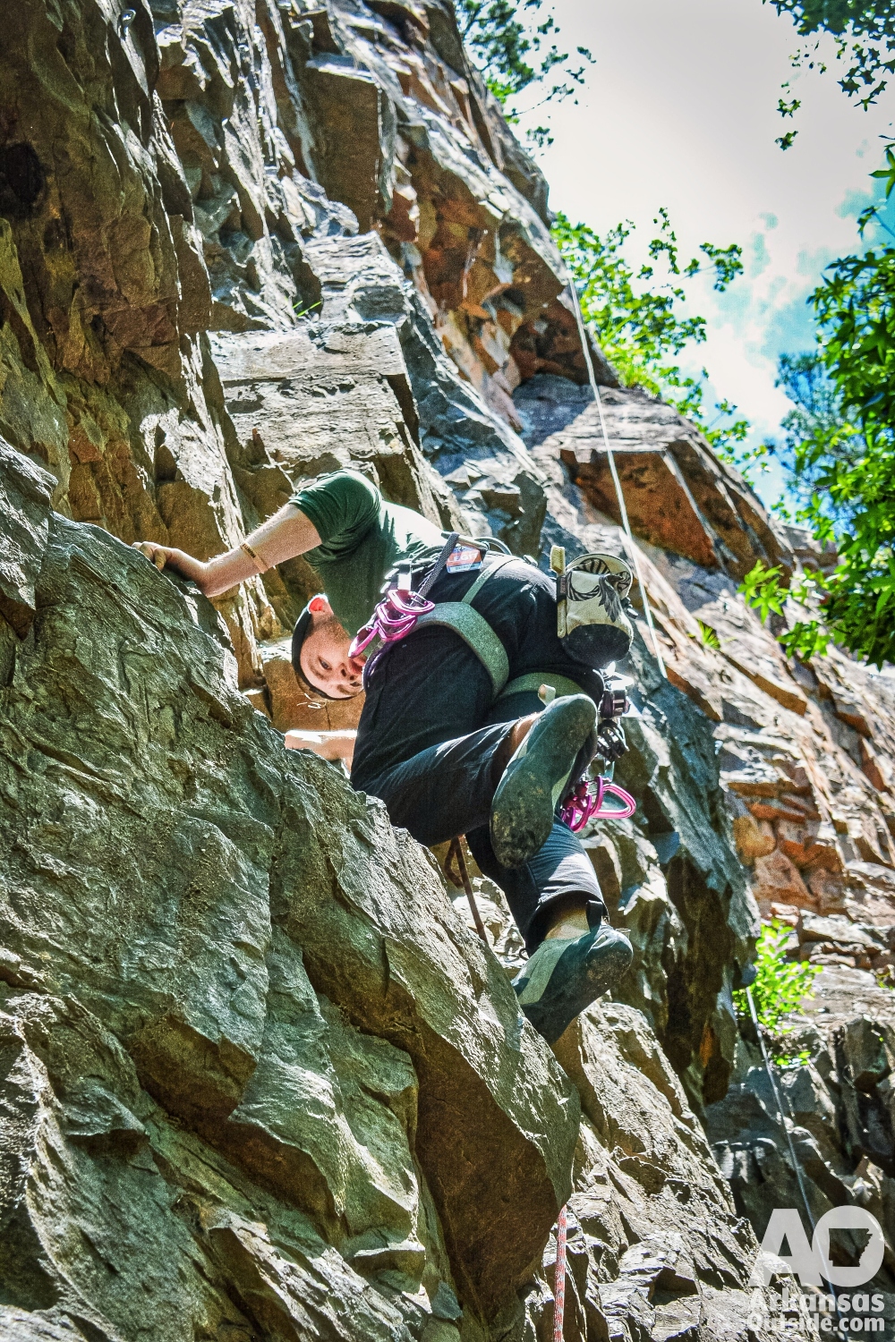 Rock climbing has found it's way to urban settings in Arkansas.
