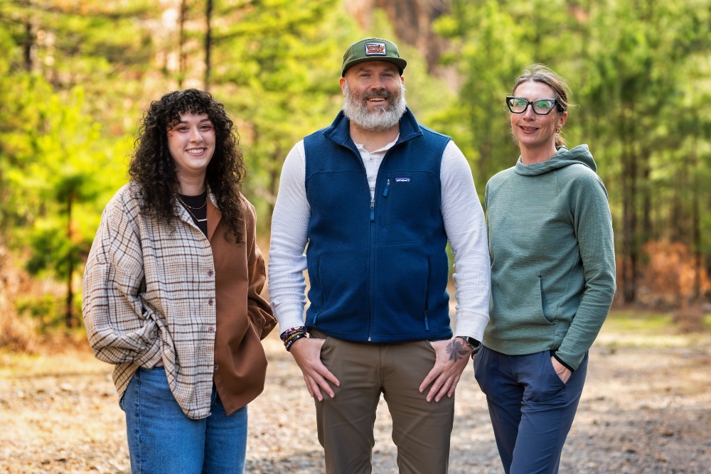 Arkansas Outdoor Academy Co-founders. (L-R Teal Lovelady, Christopher Horton, Sharon Bennett).
