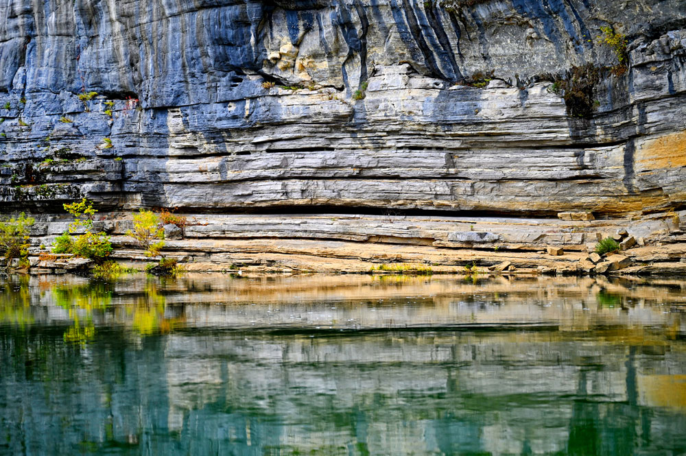 The beautiful rock walls of the Buffalo National River.