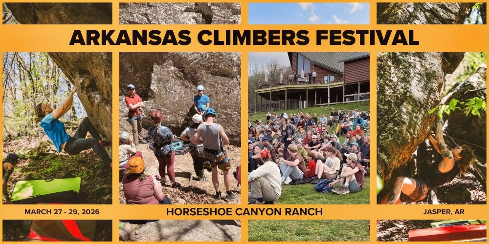 Banner for the Arkansas Climbers Festival