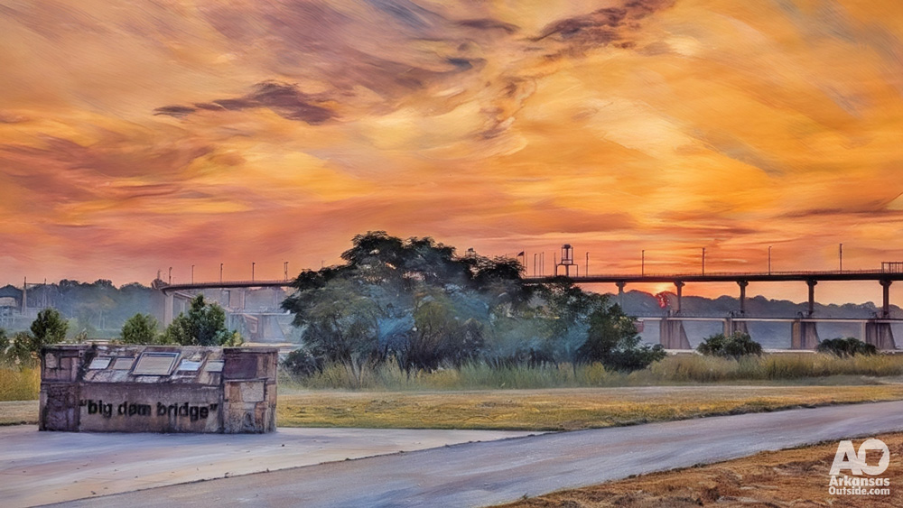 Sunrise at the Big Dam Bridge.