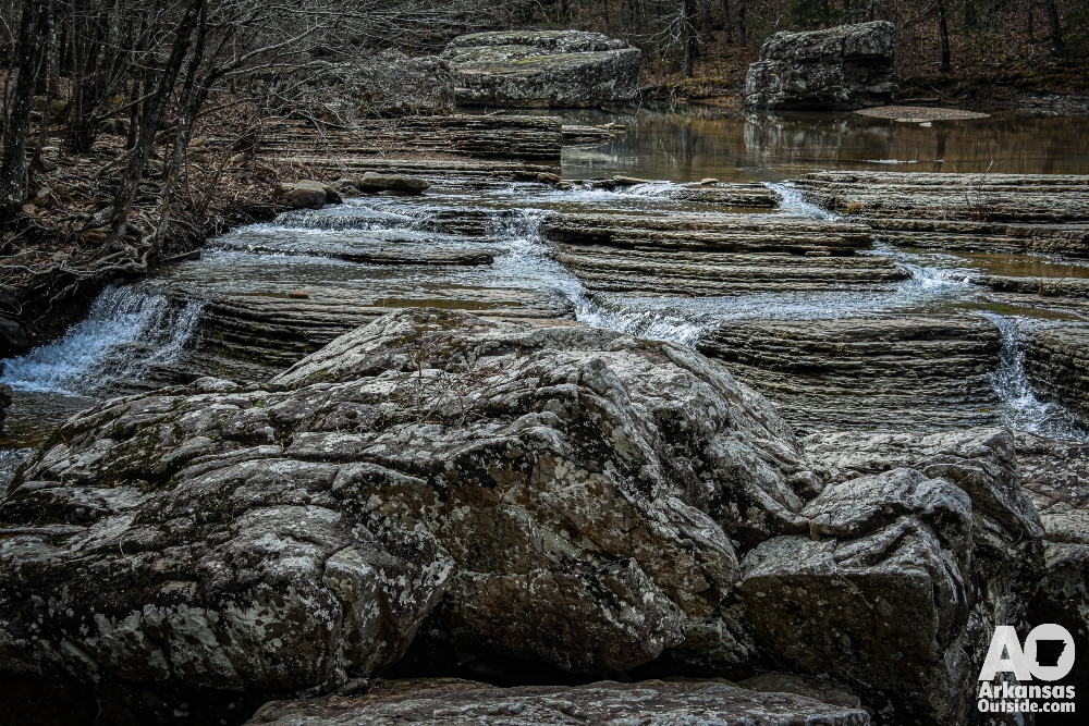 low water waterfalls Richland Creek Arkansas