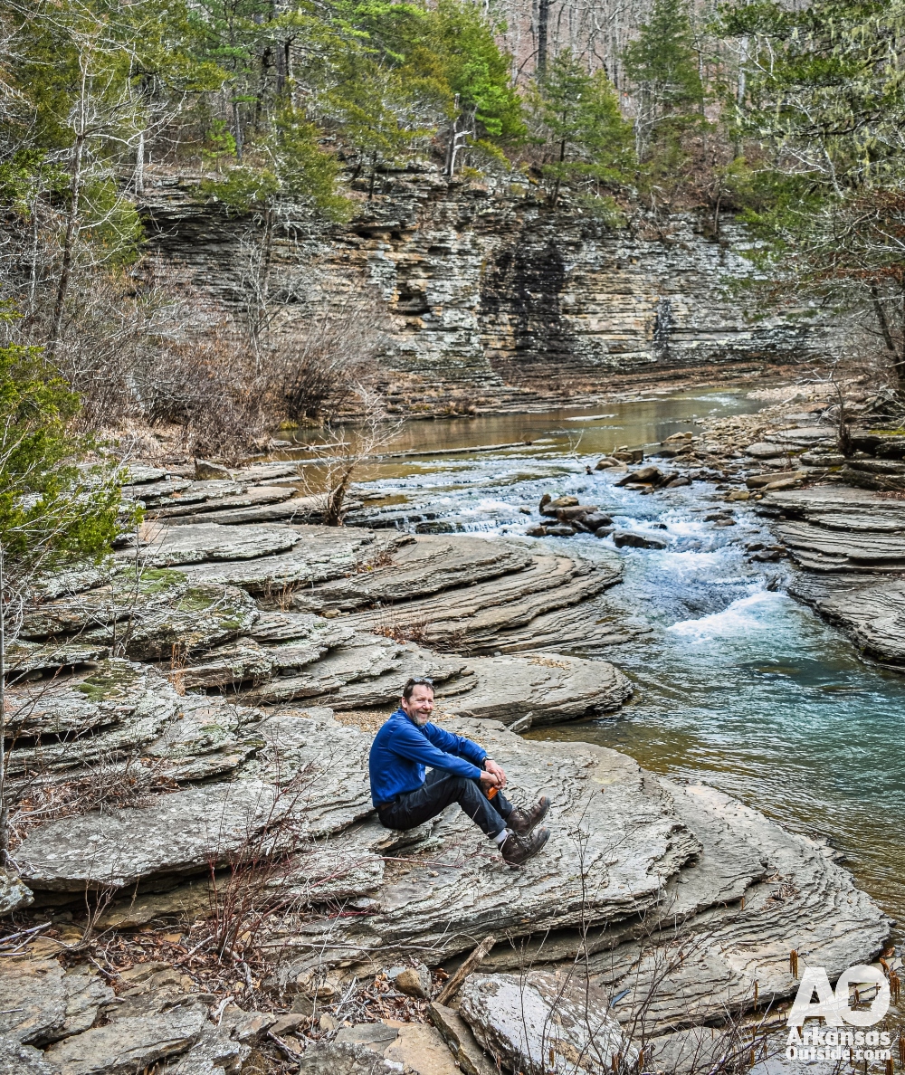 My friend enjoying the scenery around Intersection Falls.