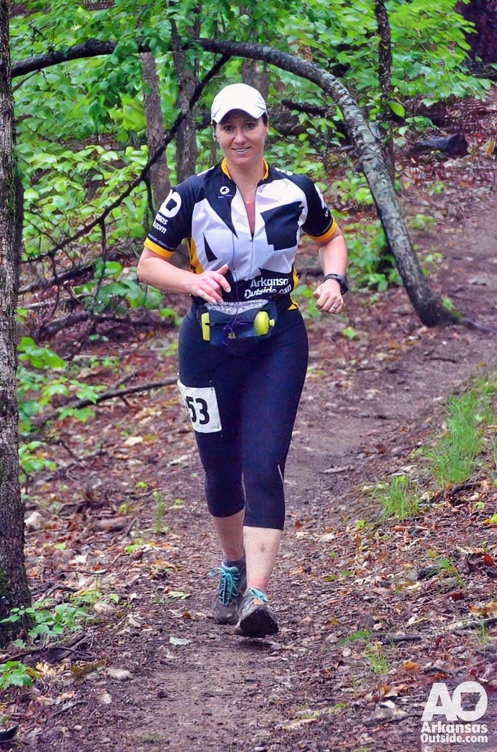Lisa getting her run on during one of the War Eagle Trail Runs.