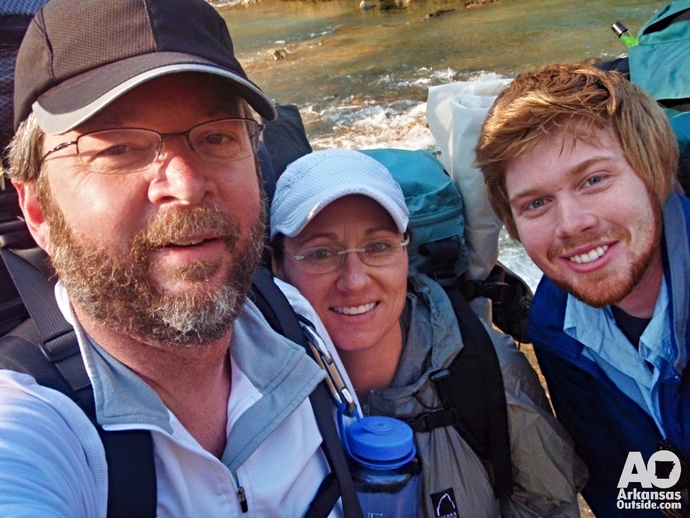 Joe, Lisa and David about to get their feet wet at the trailhead.
