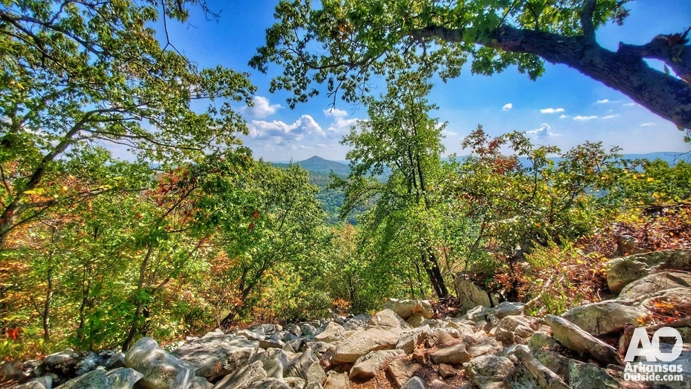 Hiking at Pinnacle Mountain State Park outside Little Rock.
