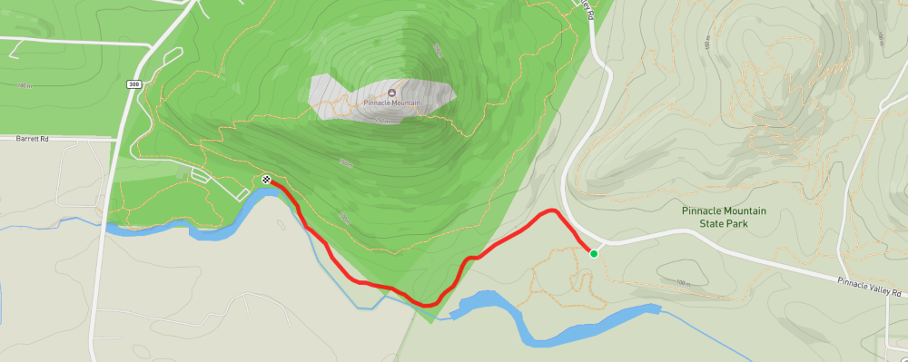 Owl Pass Trail between the Arkansas Arboretum and the West Summit Parking Area.
