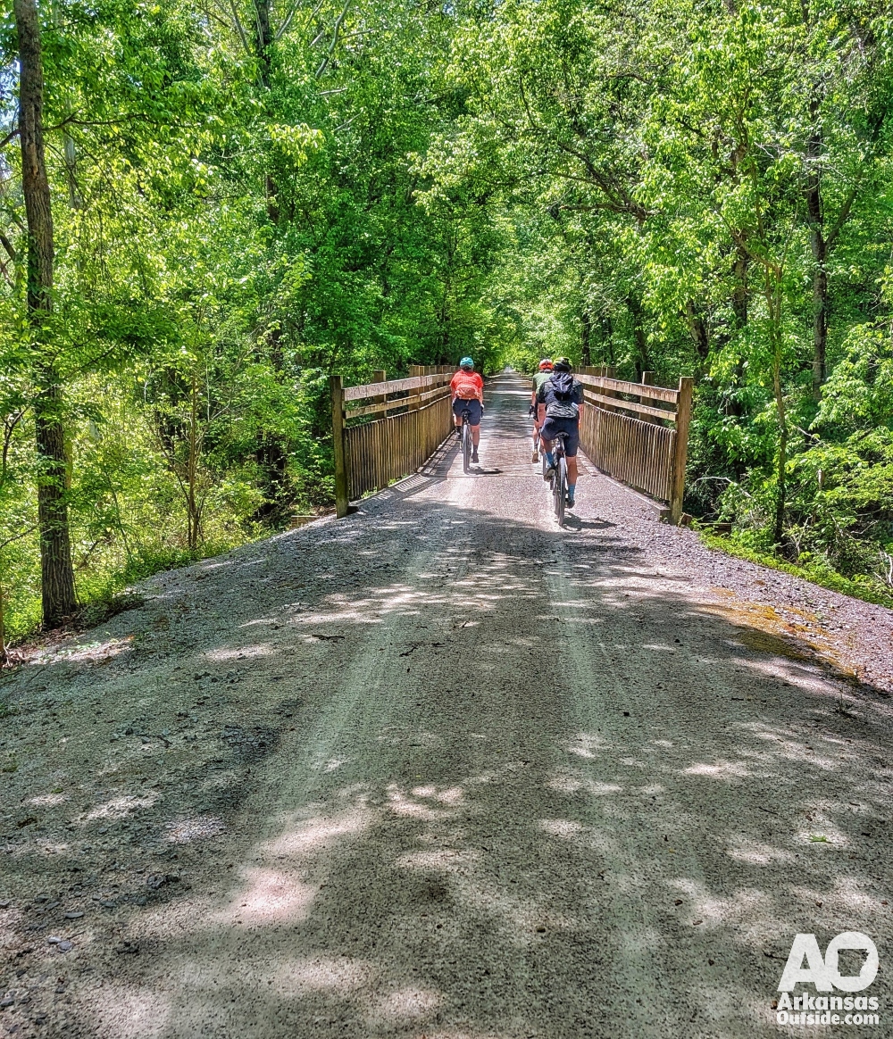 Enjoying the smooth gravel of the Delta Heritage Trail.