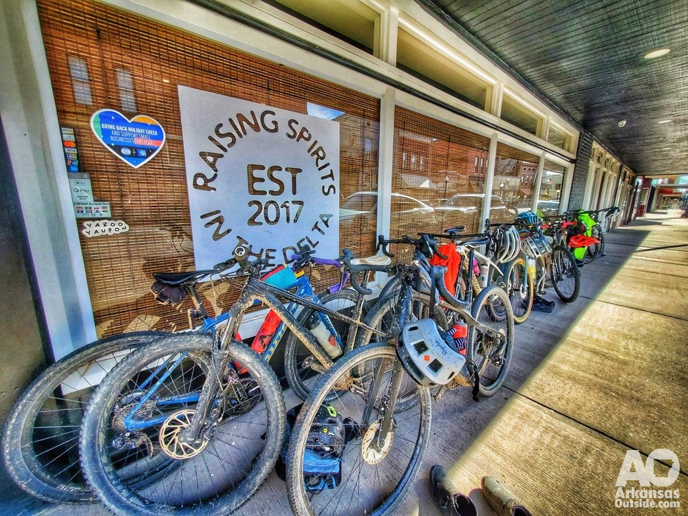 Bike party at Delta Dirt Distillery.
