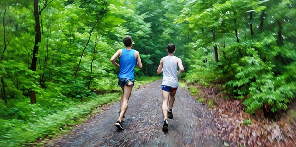 Runners in the woods of the St. Francis.