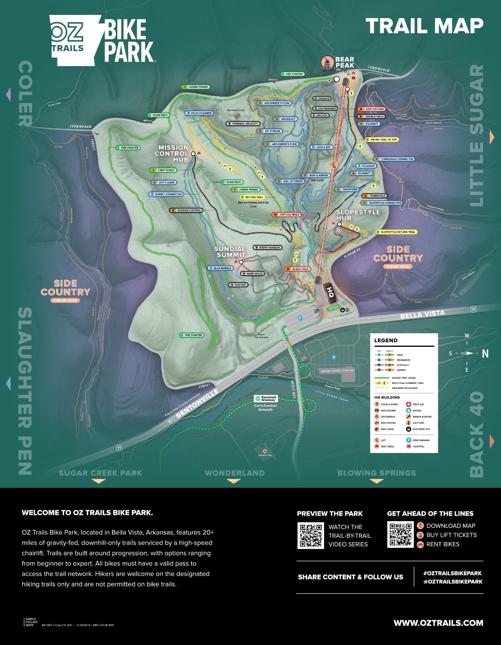 OZ Trails Bike Park map