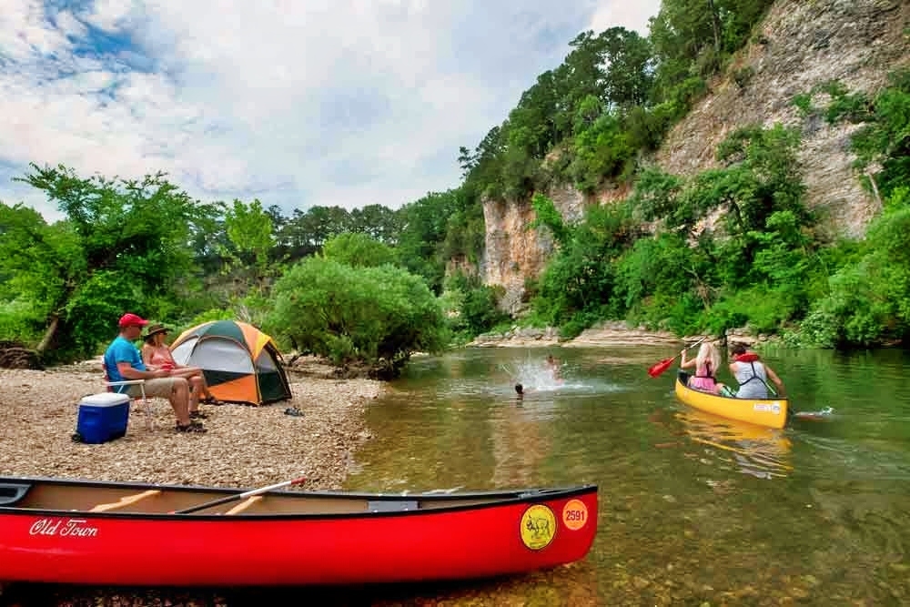 Camping and floating along the Buffalo National River.