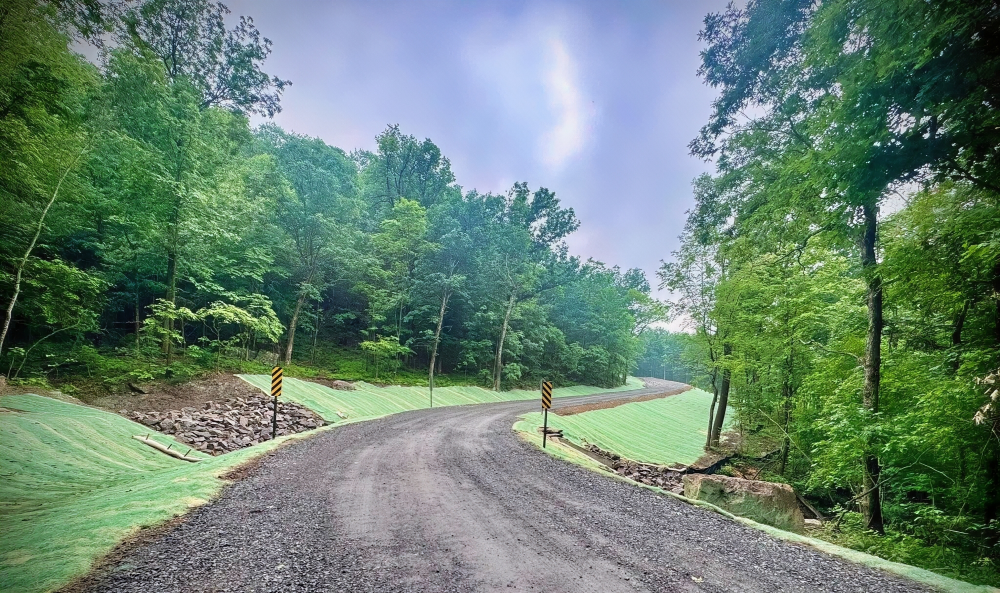 Fresh gravel on the way to White Rock Mountain. 