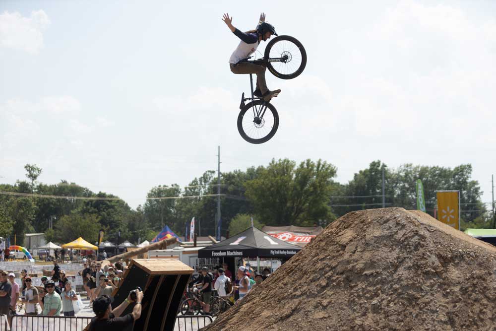 Getting some air at the Bentonville Bike Fest.