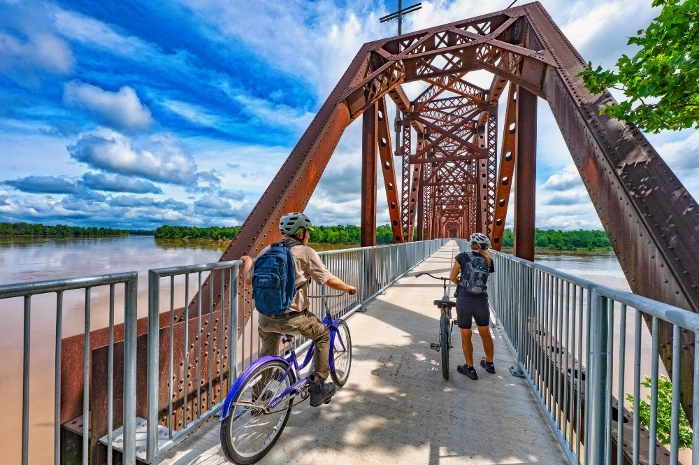 Views of the Arkansas River from the Yancopin Bridge.