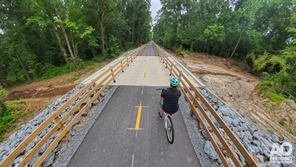 Riding the Southwest Trail in Saline County.