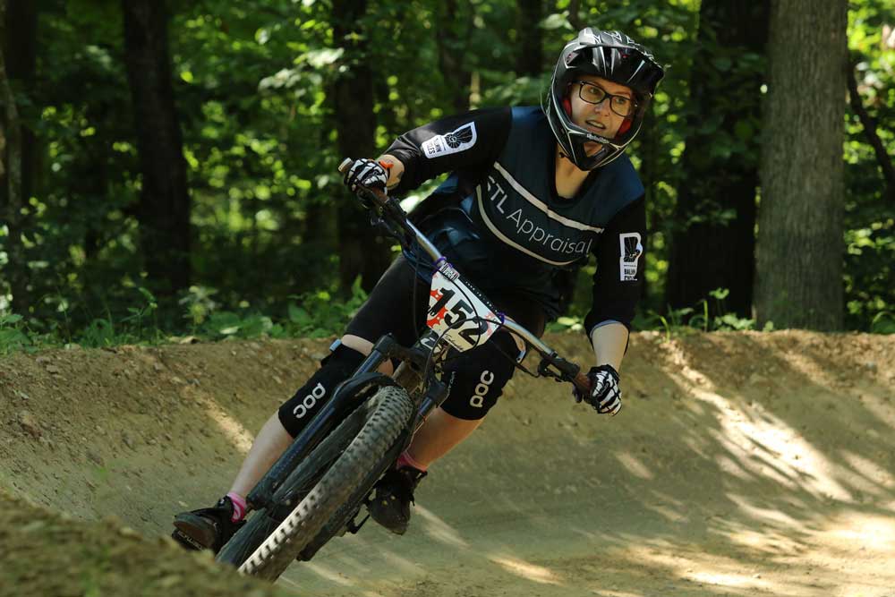 Working a berm.