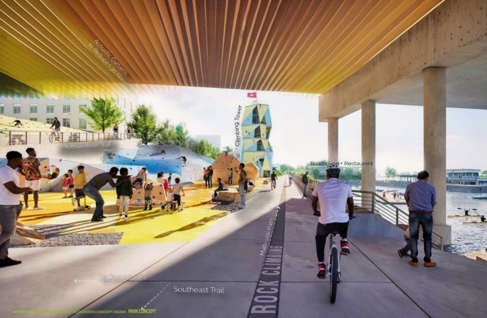 The Arkansas River Trail as it heads west toward a currently unfinished section.