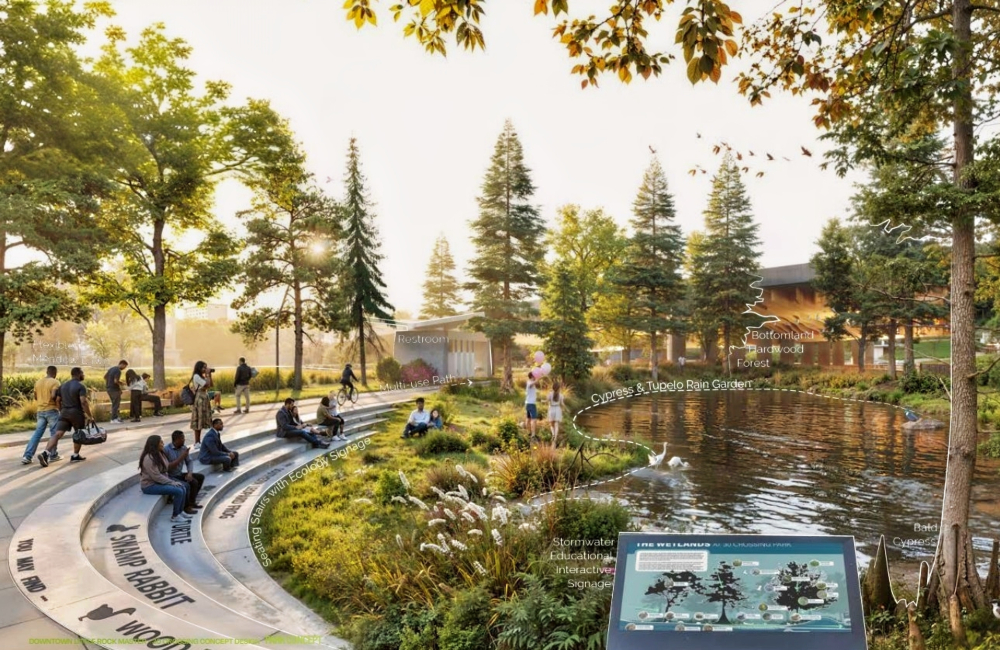 A proposed wetlands area.