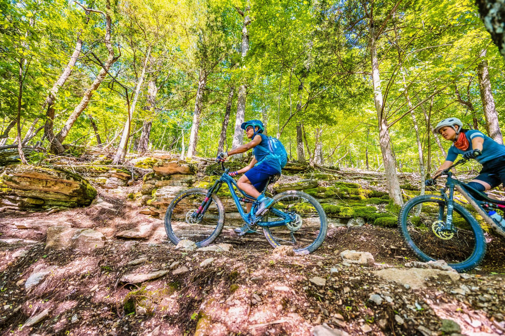 Riding the Hobbs State Park Monument Trail.