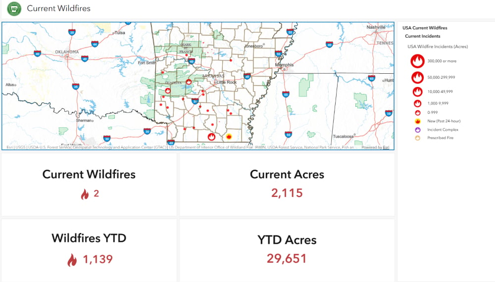 Screenshot of the Wildfire Dashboard. Image taken at 7:10 am, Saturday, August 22, 2026.