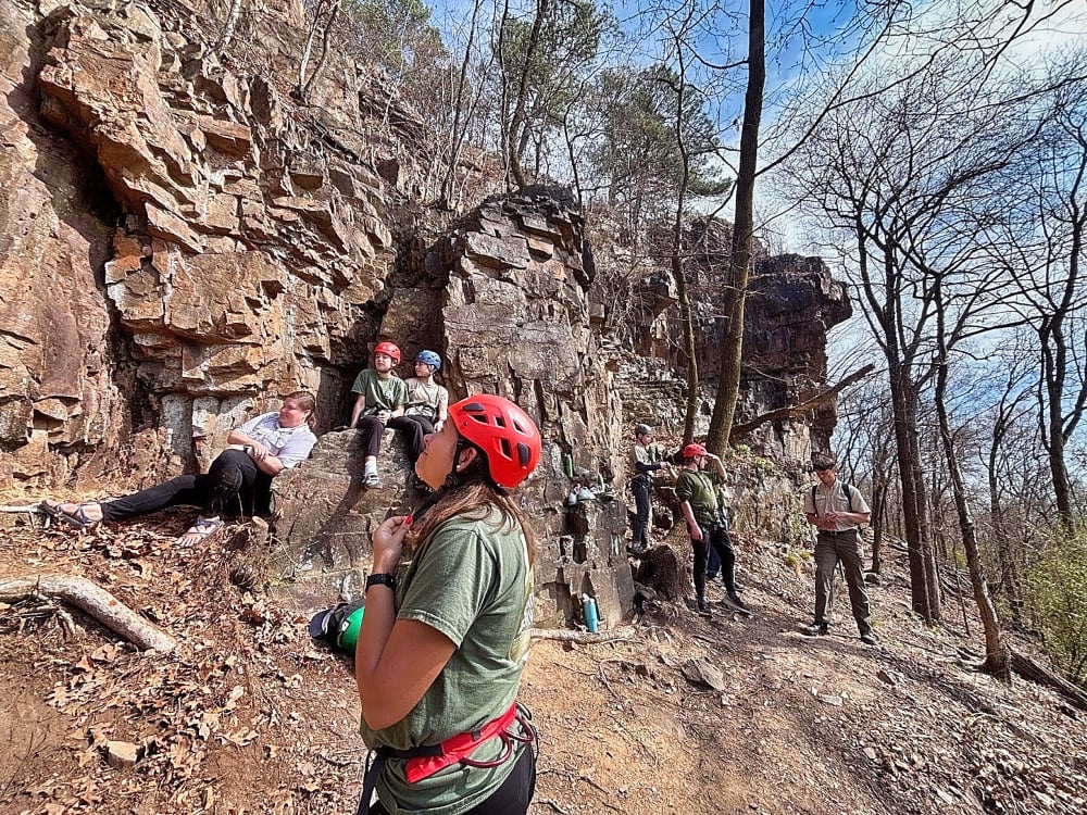 Rock climbing excursions are one of many more adventurous opportunities teachers may explore for their students through education grants. AGFC photo.