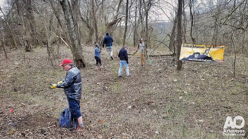 CATA clearing vegetation on a North Little Rock Trail.