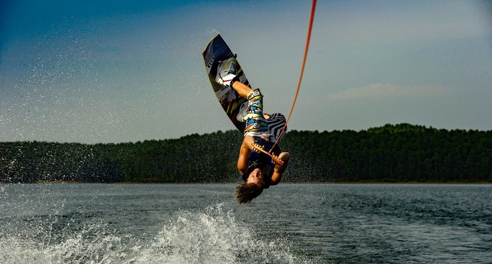 Wakeboarding on Lake Ouachita.
